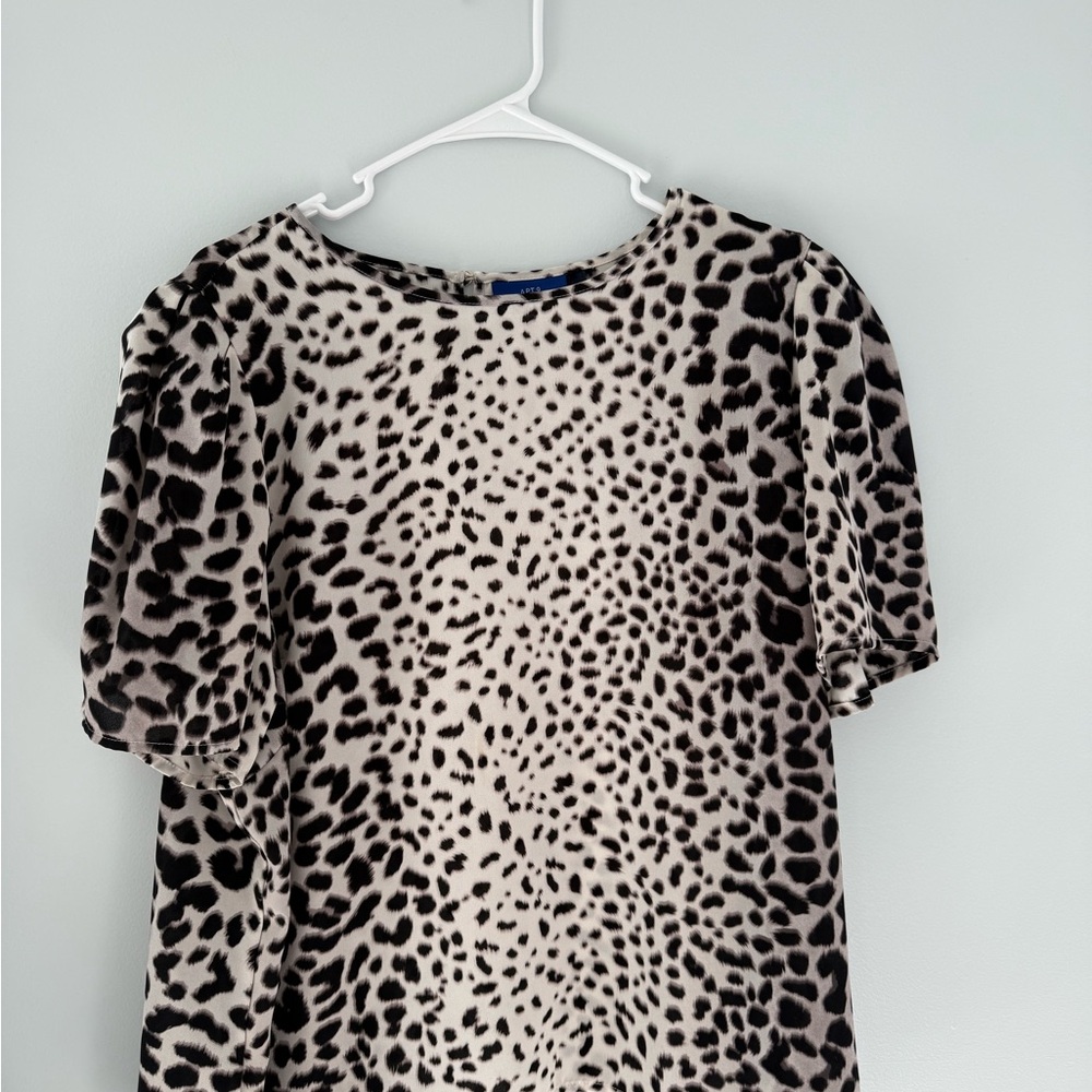Apt. 9 Black and Cream Animal Print Blouse